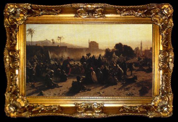 framed  Wilhelm Gentz An Arab Encampment. 1870. Oil on canvas, ta009-2